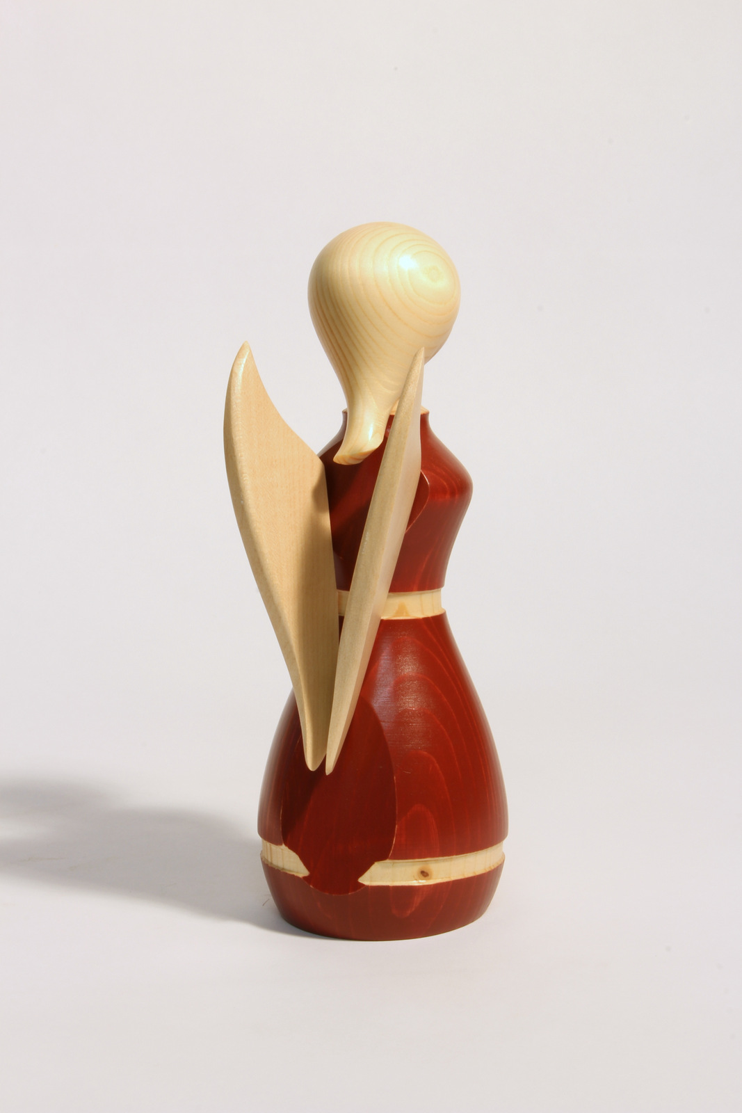 Engel rot  - Holzfigur gedrechselt