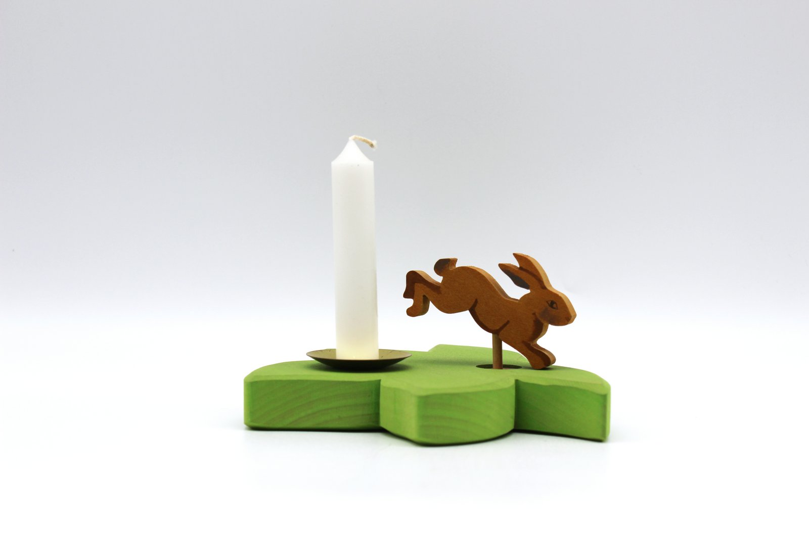 Tischdeko " Ahornblatt mit Hase springend "