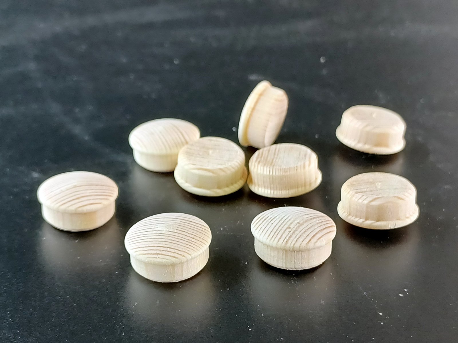 Zierdübel kleine Kappe Kiefer roh